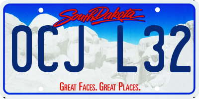 SD license plate 0CJL32