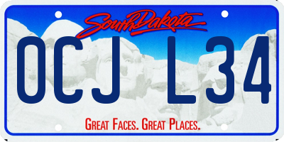 SD license plate 0CJL34