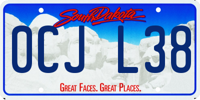 SD license plate 0CJL38