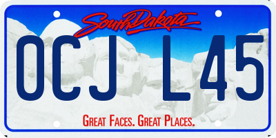 SD license plate 0CJL45