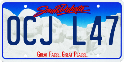 SD license plate 0CJL47