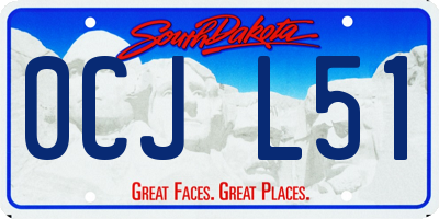SD license plate 0CJL51
