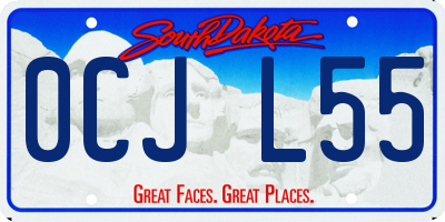 SD license plate 0CJL55