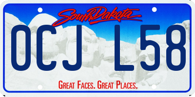 SD license plate 0CJL58