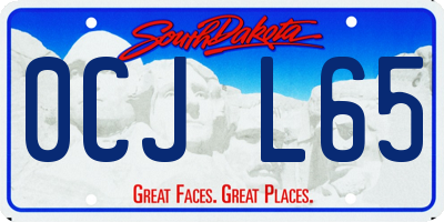 SD license plate 0CJL65
