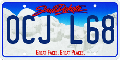 SD license plate 0CJL68