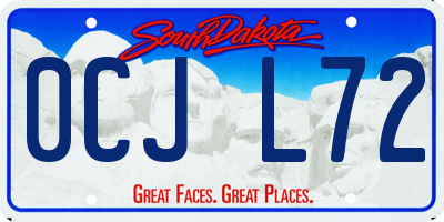 SD license plate 0CJL72