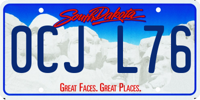 SD license plate 0CJL76