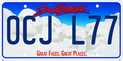 SD license plate 0CJL77
