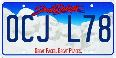SD license plate 0CJL78