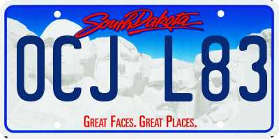 SD license plate 0CJL83