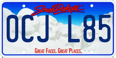SD license plate 0CJL85
