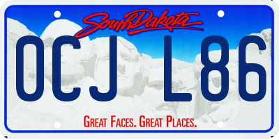 SD license plate 0CJL86