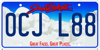 SD license plate 0CJL88