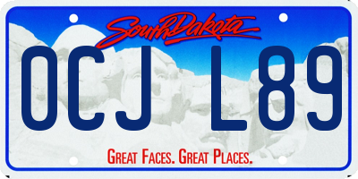 SD license plate 0CJL89