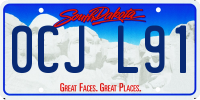 SD license plate 0CJL91