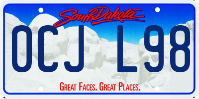SD license plate 0CJL98