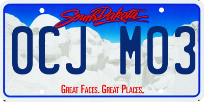 SD license plate 0CJM03