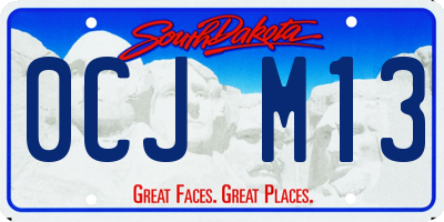 SD license plate 0CJM13