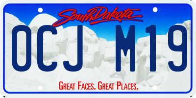 SD license plate 0CJM19