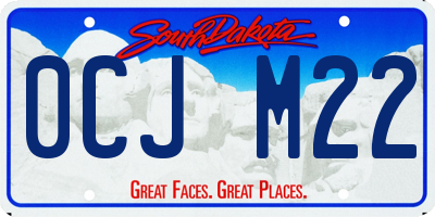 SD license plate 0CJM22