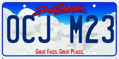 SD license plate 0CJM23