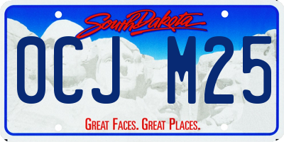 SD license plate 0CJM25