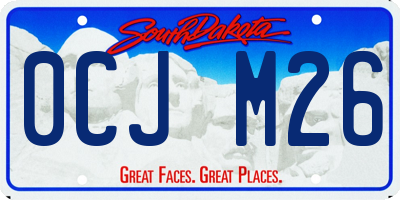 SD license plate 0CJM26
