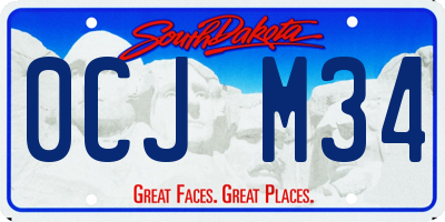 SD license plate 0CJM34