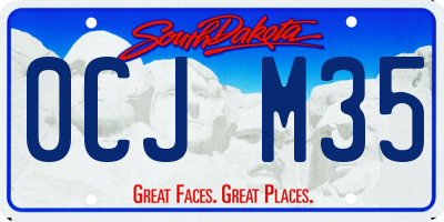 SD license plate 0CJM35