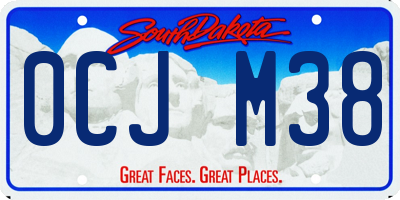 SD license plate 0CJM38