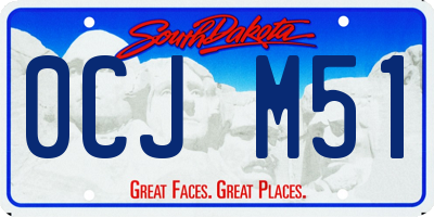 SD license plate 0CJM51