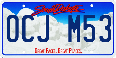 SD license plate 0CJM53
