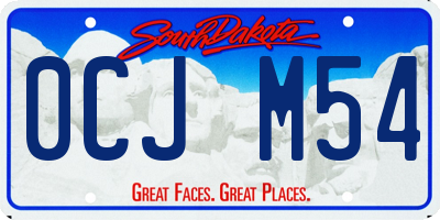 SD license plate 0CJM54