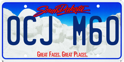 SD license plate 0CJM60