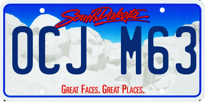 SD license plate 0CJM63