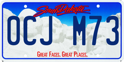 SD license plate 0CJM73