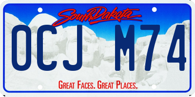 SD license plate 0CJM74
