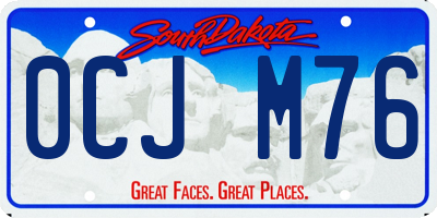 SD license plate 0CJM76