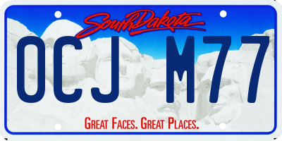 SD license plate 0CJM77