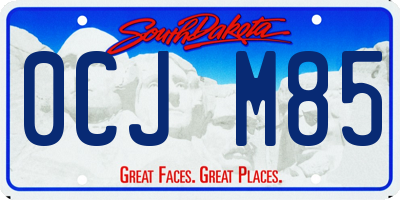 SD license plate 0CJM85