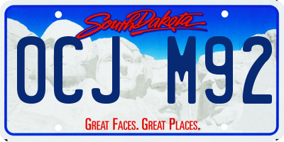 SD license plate 0CJM92