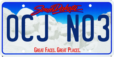 SD license plate 0CJN03