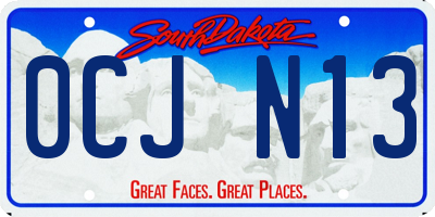 SD license plate 0CJN13