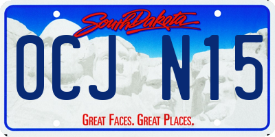 SD license plate 0CJN15