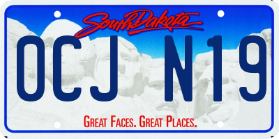 SD license plate 0CJN19