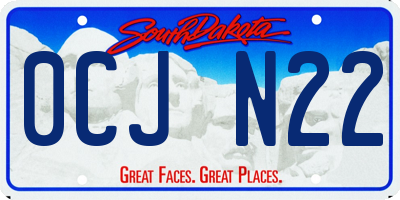 SD license plate 0CJN22