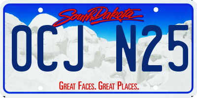 SD license plate 0CJN25