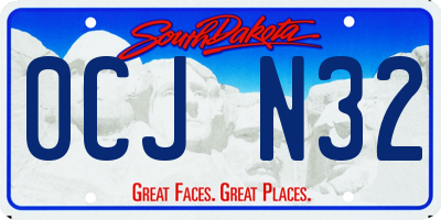 SD license plate 0CJN32