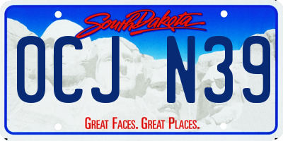 SD license plate 0CJN39